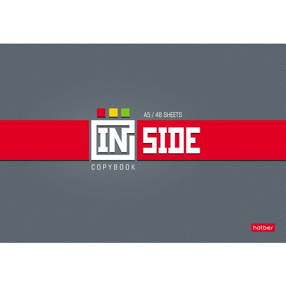 Тетрадь 48л А5ф 205Х145мм линованная на скобе мат ламинация, выб УФ лак-INSIDE- , 